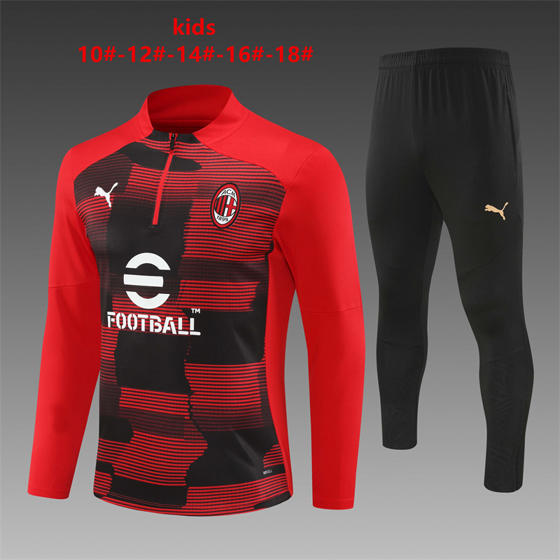 Kids AC Milan 24/25 Tracksuit - Red/Black